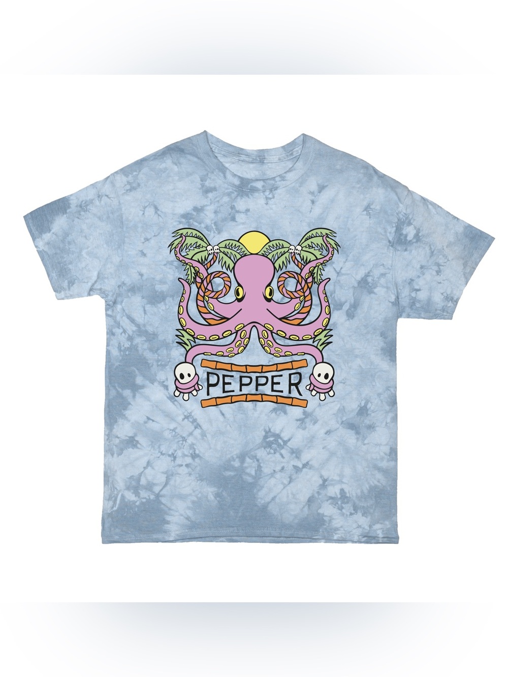 PEPPER 🐙 Octo Blue Tie Dye Tee